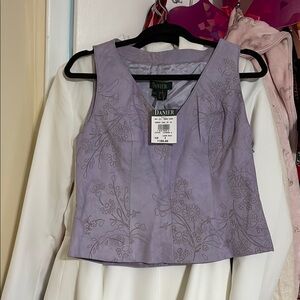 Danier Purple Fitted Crop Tank Top